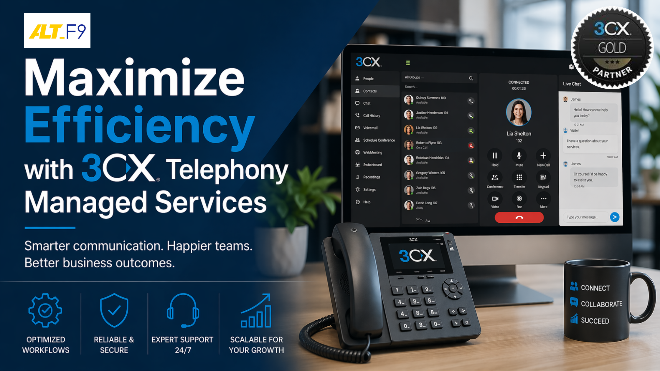 Maximize efficiency with 3CX telephony managed services