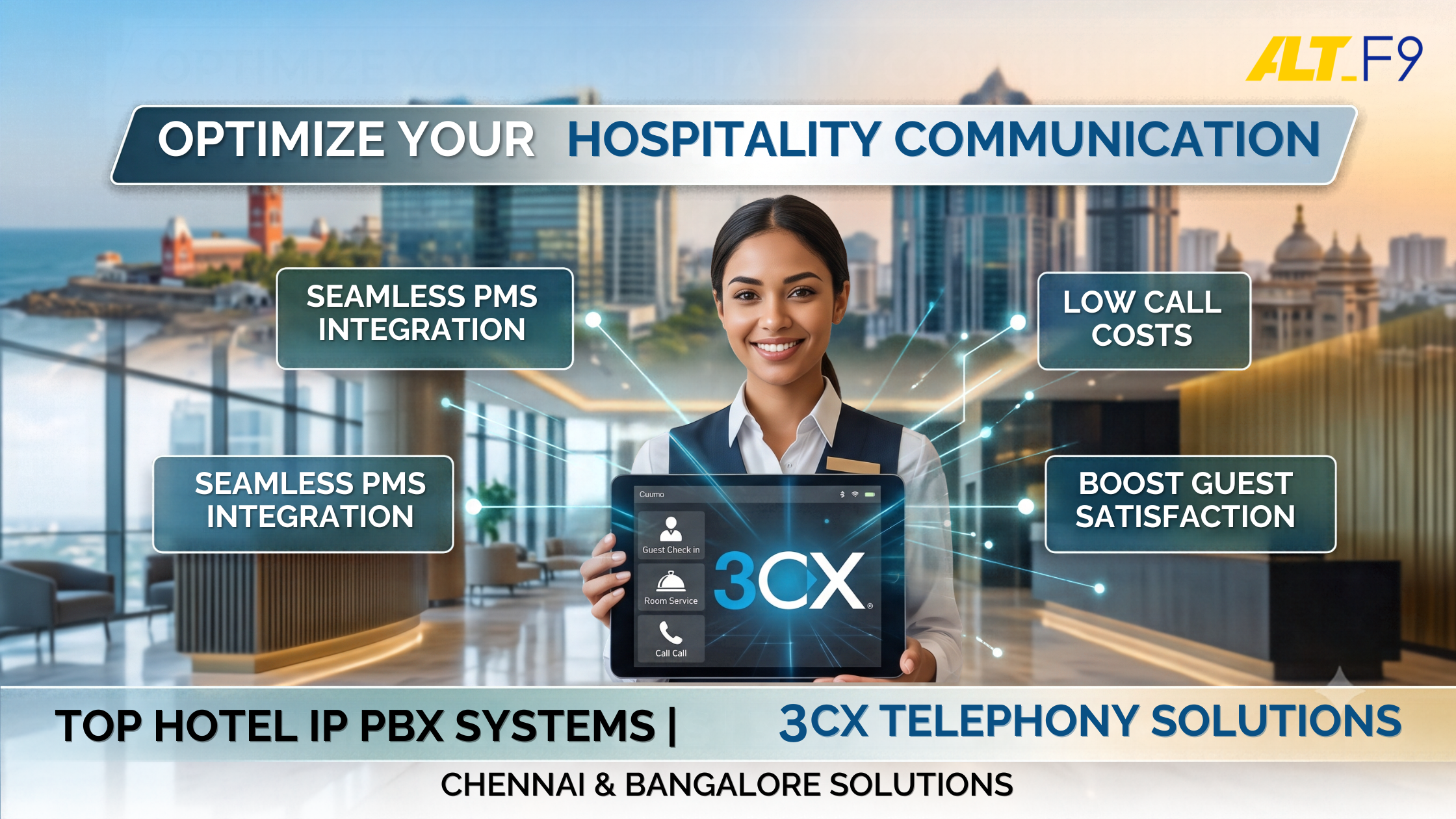 Top hotel IP PBX systems in Chennai and Bangalore powered by 3CX telephony solutions